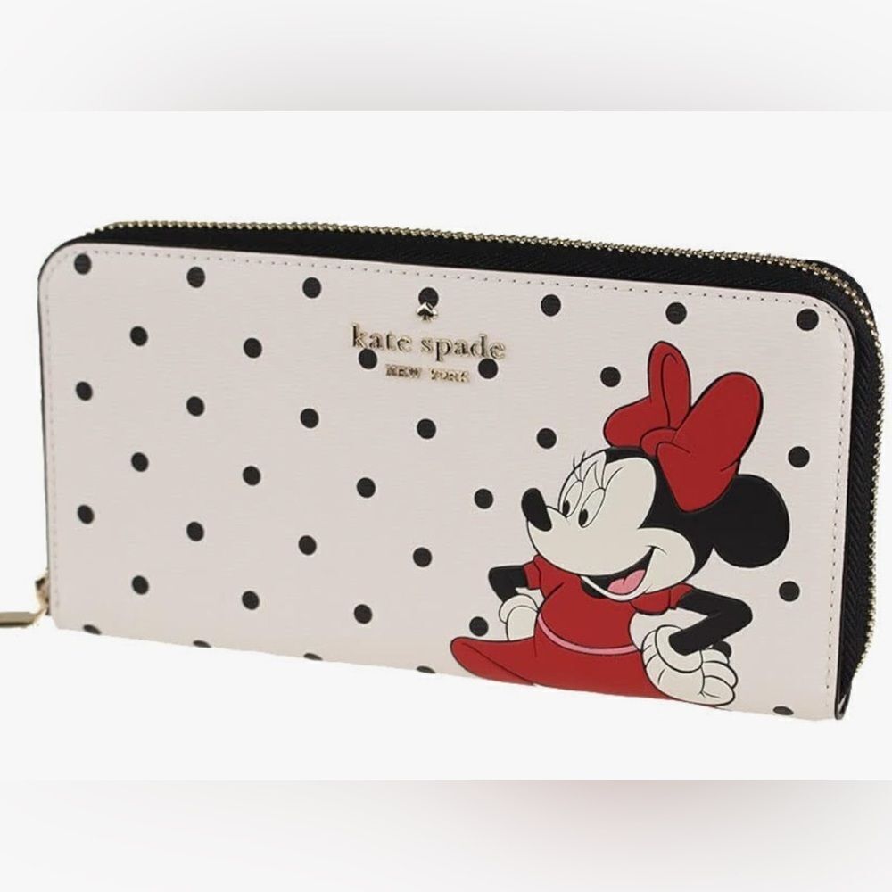 Disney x Kate Spade Minnie Mouse Large Continental Wallet NWT, Small Flaw